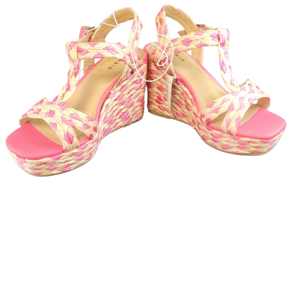 Torrid Pink and Cream Woven‎ Wedges 10wide